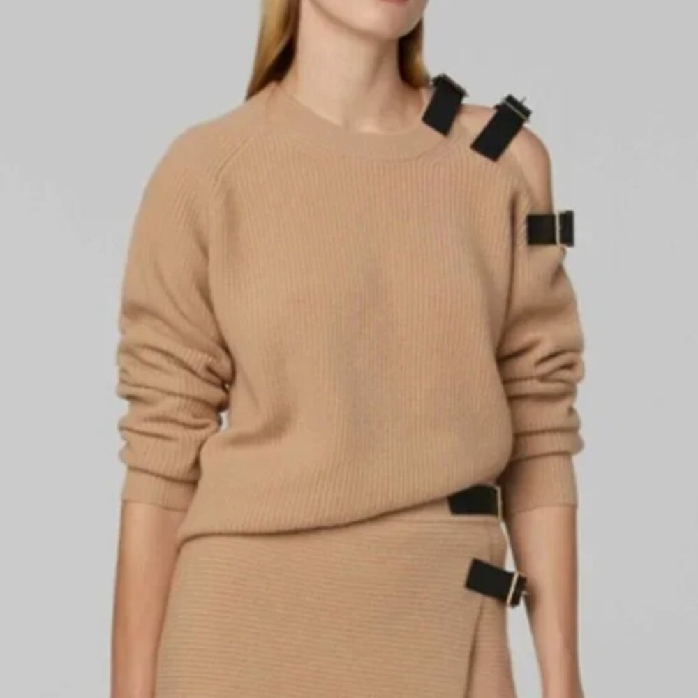 NWT Altuzarra Ness Sweater Tan Camel Wool Cashmere Quiet Lux XL